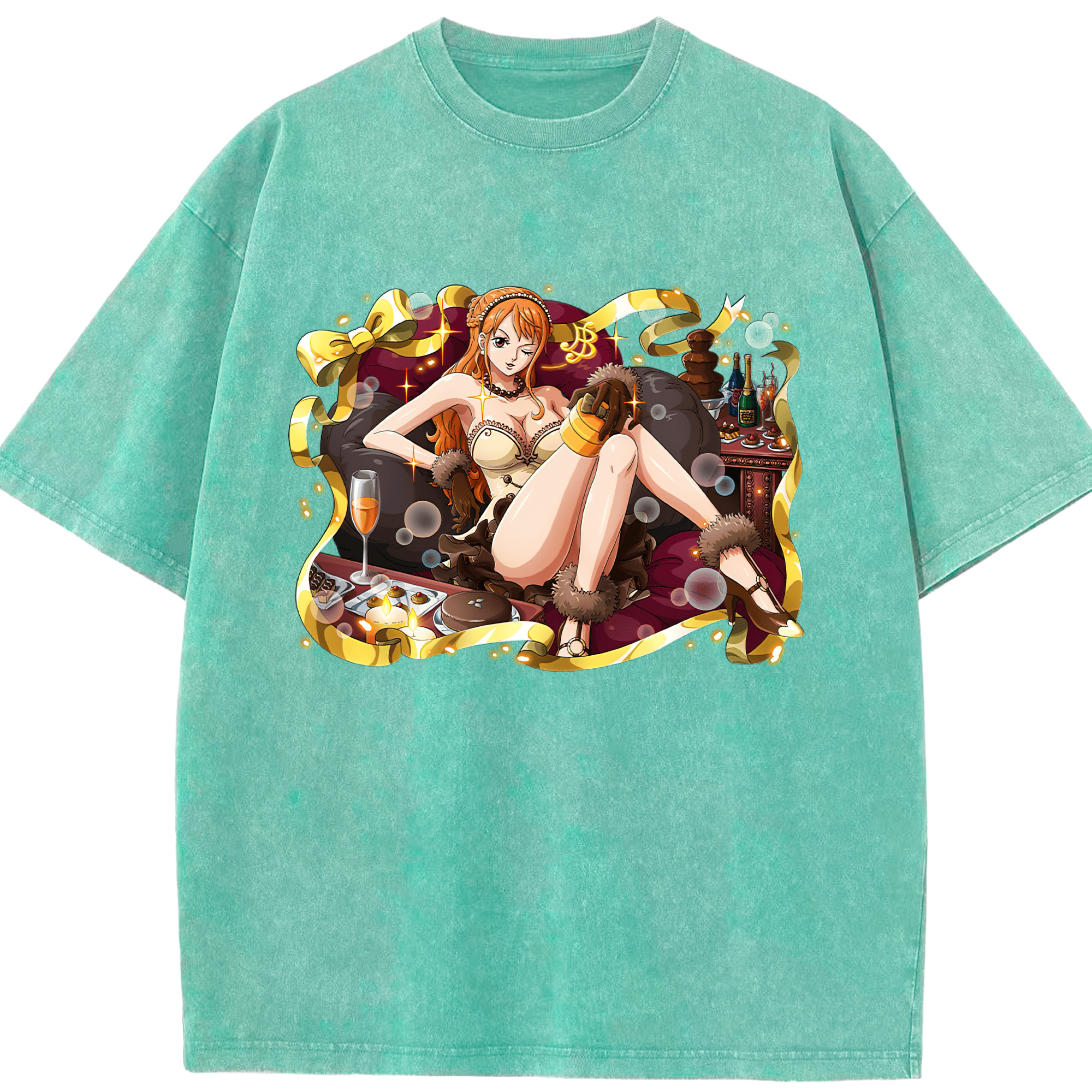 ワンピース ナミ ONE PIECE Nami 綿100% ヴィンテージ風 半袖Tシャツ（フロントプリント）